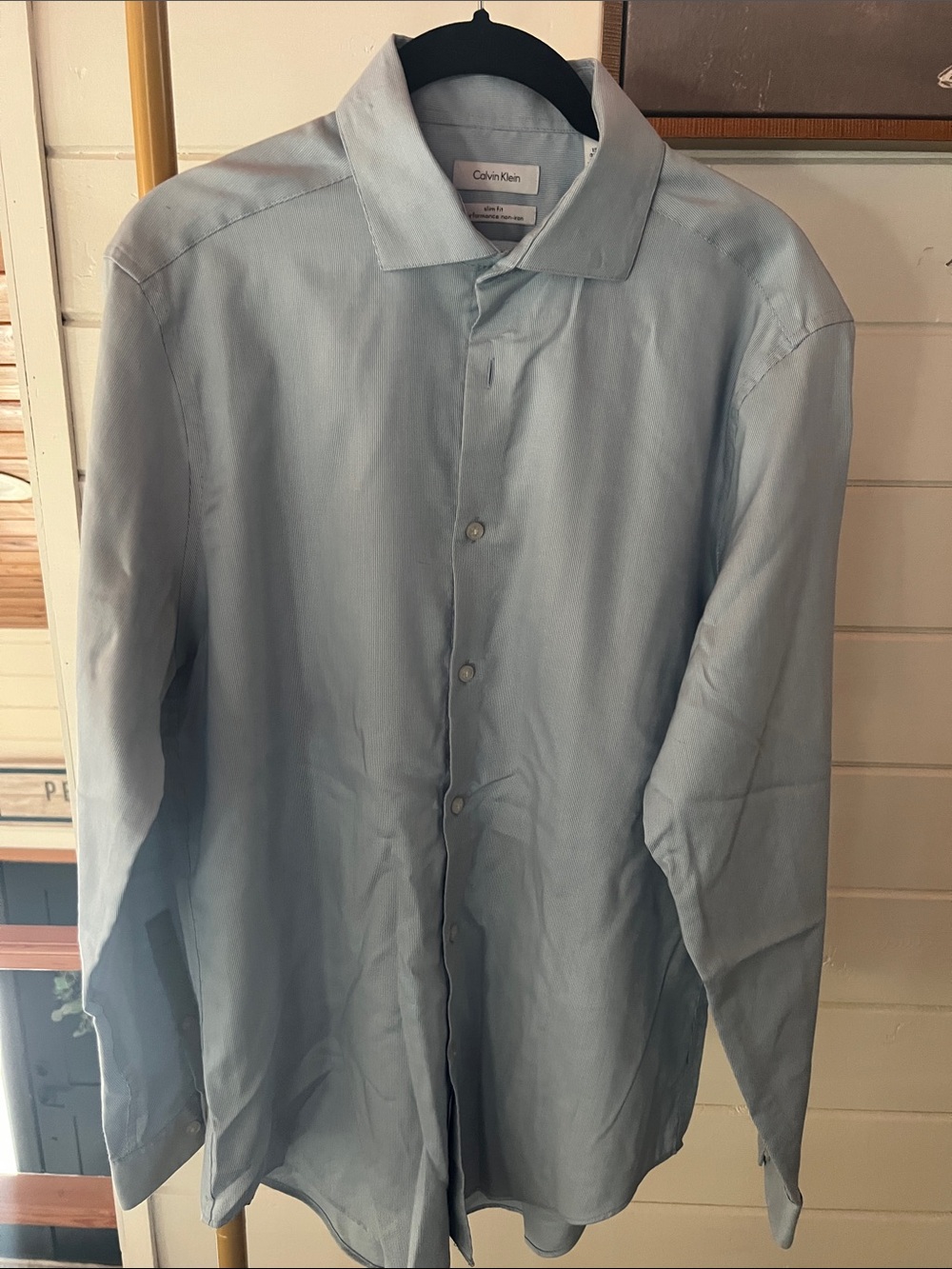 Calvin Klein Pale Blue Long-Sleeve Men’s Button Down Shirt